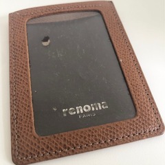 【中古品】renoma カードケース 定期入れ ブラウン レザー調 メンズ レディース の画像