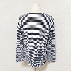 アーペーセー クルーネック長袖Tシャツ カットソー トップス ボーダー 黒白 綿 XS メンズの画像