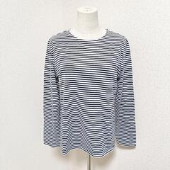 アーペーセー クルーネック長袖Tシャツ カットソー トップス ボーダー 黒白 綿 XS メンズの画像