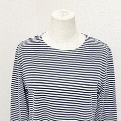 アーペーセー クルーネック長袖Tシャツ カットソー トップス ボーダー 黒白 綿 XS メンズの画像