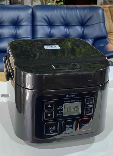 【NITORI ニトリ】3合炊きマイコン炊飯ジャー SN-A5 2021年 ブラック 炊飯器 コンパクト シンプル コードリール式