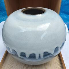 【美品】萩焼　松浦滝夫 作　白流し　壺　松光山窯の画像