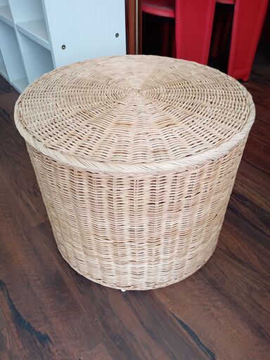 IKEA　ラタンフープ　トルクニング　収納付き　イケア　定価11990円　サイズ（約）直径49×高41　　■近隣配送無料 買取GO‼　栄和店