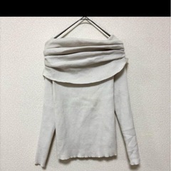 GRL オフショルダーニットトップス アイボリーの画像