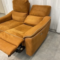 KC-25【新入荷　リサイクル品】リラックスフォーム　バッジオ　両側電動2シーターソファ　ブラウン系の画像