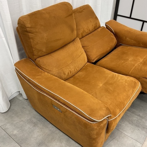 KC-25【新入荷　リサイクル品】リラックスフォーム　バッジオ　両側電動2シーターソファ　ブラウン系