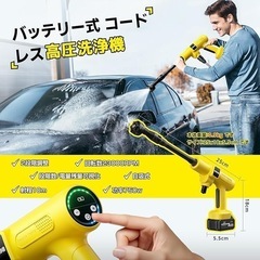 高圧洗浄機 コードレス 充電式 バッテリー式 洗車機 マキタ互換バッテリーの画像