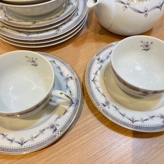 A7041【ノジギクコレクション】ティーセット カップ ソーサー プレート ボウル 14点セットの画像