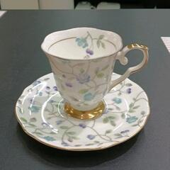 0313-160 HOYAコーヒーカップソーサー花柄
