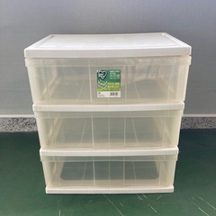 アイリスオーヤマ　ワイドチェスト　3段ケース　プラスチック3段チ...