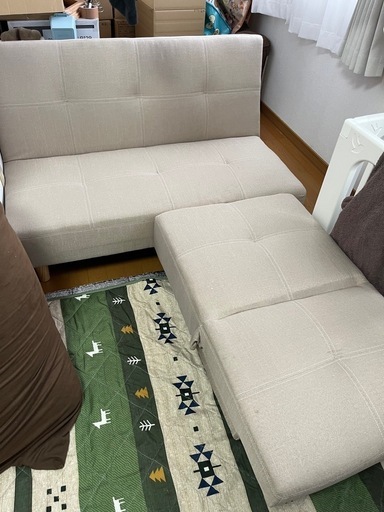 ソファーベッド3人掛け(2人掛け+オットマン)