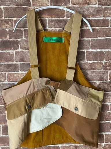 rebear by johnbull ミリタリー パッチワーク ベスト rebear by johnbullミリタリーパッチワークベスト