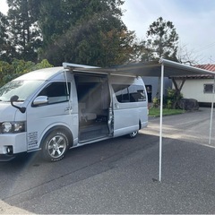 車検R7年9月 H18トヨタ ハイエース キャンピングカー 8ナンバー 4WD 即乗り アウトドア キャンパー 車中泊 ヒッチメンバー付 の画像