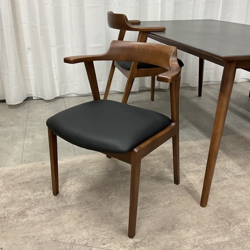 KC-41【新入荷　アウトレット】松田家具　ダミアン　ベンチダイニング4点セット　グレー×黒