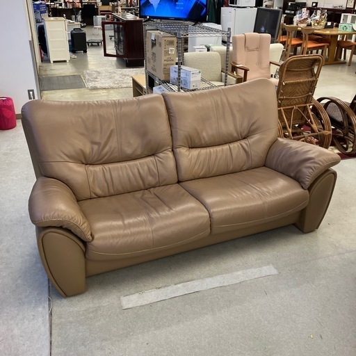 K2503-276 配送不可 マルニ木工 2.5人掛ソファ キズ汚れ有り