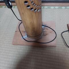 竹で作ったオブジェ、ライト付き、手作りの画像