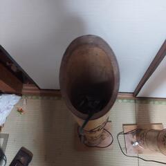 竹で作ったオブジェ、ライト付き、手作りの画像