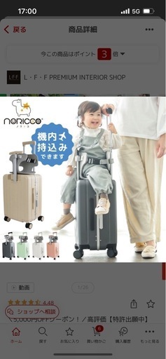 NORICCO ノリッコ 子どもが乗れるキャリーケース