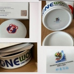 未使用保管★FIFA アフリカ ワールドカップ 2010 記念 マルチボックス 3点★陶器製 蓋付 小物入れ 容器 コレクションの画像