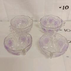 0313-232 ガラス　フルーツボウル　4皿セット