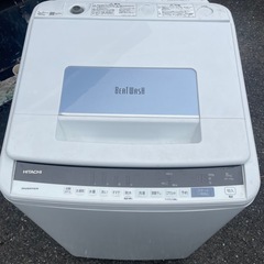 北九州市内配送無料　保証付き 日立　2019年製 BW-T806　全自動洗濯機　ビートウォッシュ　(洗濯8kg)の画像