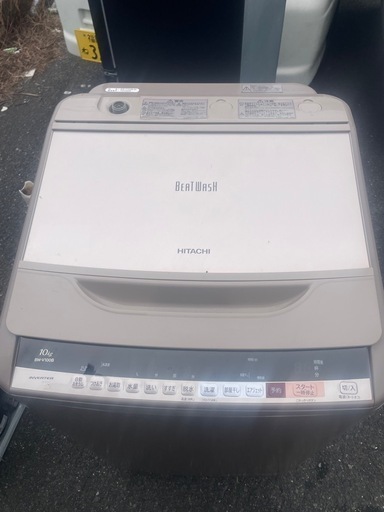 北九州市内配送無料　保証付き 日立 HITACHI ビートウォッシュ 全自動洗濯機 （10kg） シャンパン BW-V100A 