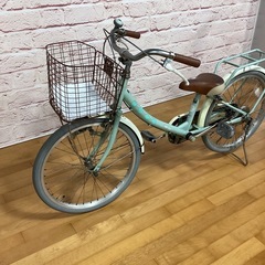 【小学生用】整備済中古自転車 サカイサイクル 20型スキップフライ 113cm程度から ミント色 <自転車のオオムラ 静岡店>の画像