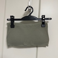 JEANASIS  カップ付きニットバンドゥ　カーキ