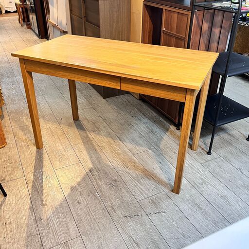 無印良品 無垢材 デスク オーク材 引出し付 幅110cm 奥行55cm 高さ70cm