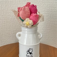 ハンドメイド品 チューリップ 編み物の画像