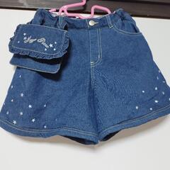 130cm　美品　メゾピアノ　裏起毛　星　ショートパンツ　移動ポ...