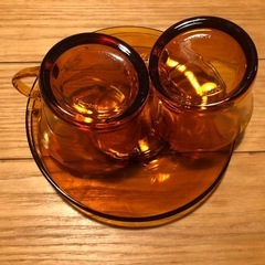 DURALEXガラス製カップ&ソーサー　ペア