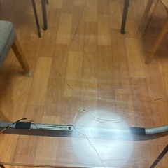 無印　ガラス天板　ダイニングテーブル　エンツォ・マーリ　天板にヒビありの画像