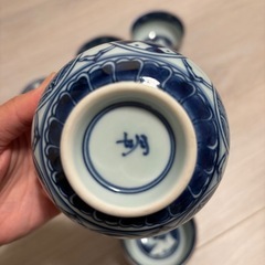 【譲り先決まりました】平戸祥瑞　祥瑞文様　汲出し　蓋付き湯呑み　4客揃えの画像
