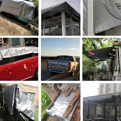 未使用タープ ヘビーデューティー防水シート 厚手 断熱ターポリン 屋外 シルバー銀 ヘビーデューティー キャンプ雨防止日焼け止めテント (2mX3m)の画像
