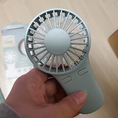 激安！！！数回使用のみ★かわいい☆ミントグリーン★ハンディファン☆扇風機の画像