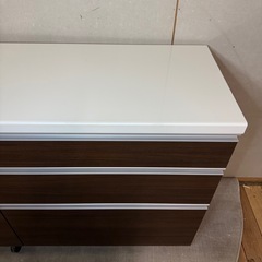 721】ダークブラウン キッチンカウンター 4段引き出し