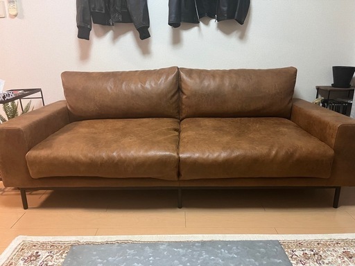 CRASH GATEクラッシュゲートPLUTO SOFAプルート三人掛けソファ　ブラウン