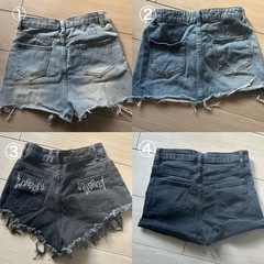 デニム　ショートパンツセットの画像