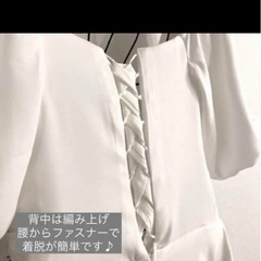 【美品】✴︎流行✴︎ホワイトオフショルダードレス ウェディングドレス　白の画像