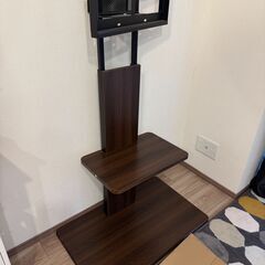 【首振り可能】壁寄せテレビスタンド【追加棚付き】