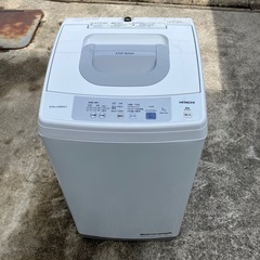 【HITACHI/動作OK】洗濯機 5kg 日立　白　ホワイト　家電