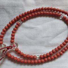 【美品】貴重❗紅珊瑚二連数珠(女性用)の画像