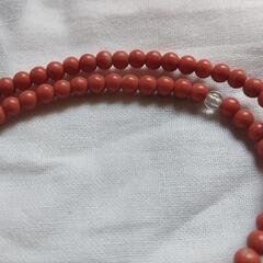 【美品】貴重❗紅珊瑚二連数珠(女性用)の画像
