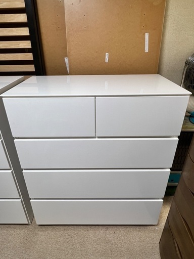 ニトリ ローチェスト(クエス 80-4LC WH)ホワイト 4段 ローチェスト