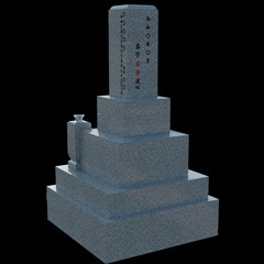 新品【9寸3重台四組×中国産青御影石】大島石に似た墓石 79万円（税込・設置込）01の画像