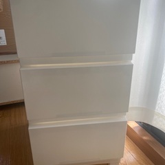 工具不要で組み立て簡単チェスト　3段ホワイト
