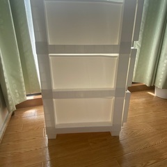 工具不要で組み立て簡単チェスト　3段ホワイトの画像