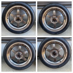 【お取引お話中】RAYS ボルクレーシング　VOLK Racing　TE37  KCR HBハイメタブロンズ  15インチ　5.5J  +45 165/55r15 タイヤ付きホイール４本セット の画像