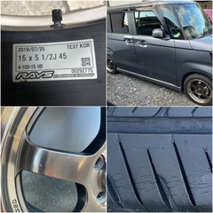 【お取引お話中】RAYS ボルクレーシング　VOLK Racing　TE37  KCR HBハイメタブロンズ  15インチ　5.5J  +45 165/55r15 タイヤ付きホイール４本セット の画像